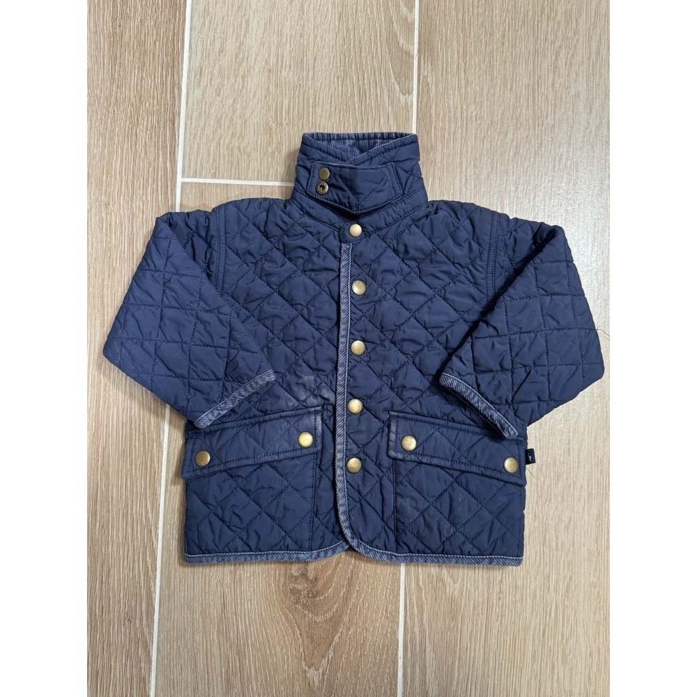 Polo Ralph Lauren Quilted Jacket Baby Size 18 Months Blue Boys Pony Preppy
